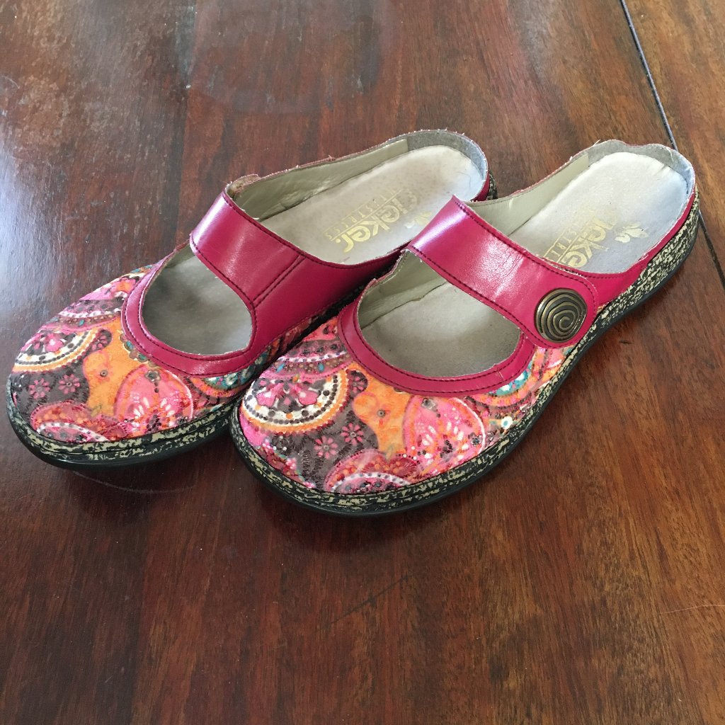 Rieker Leather And Tapestry Mary Jane Shoes